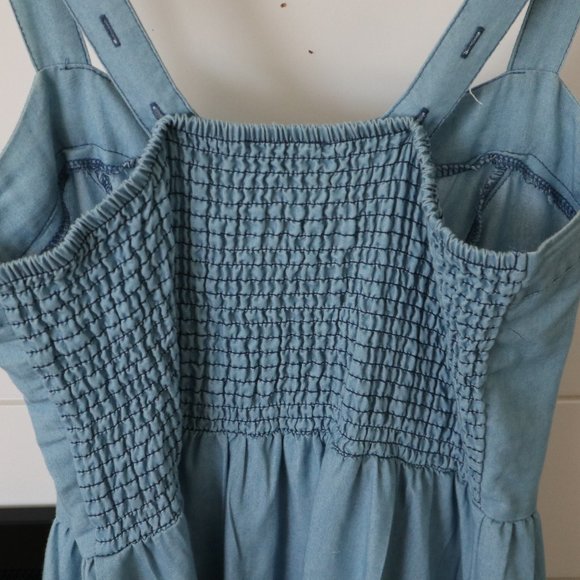 Blue "Denim" Button Down Dress - Picture 6 of 9